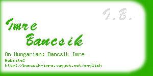 imre bancsik business card